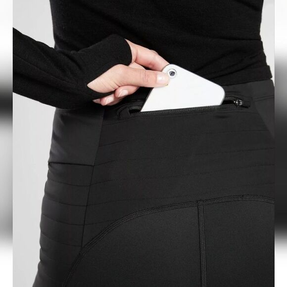 Athleta Peak Hybrid Fleece Tight In Black Size Medium - Picture 11 of 13